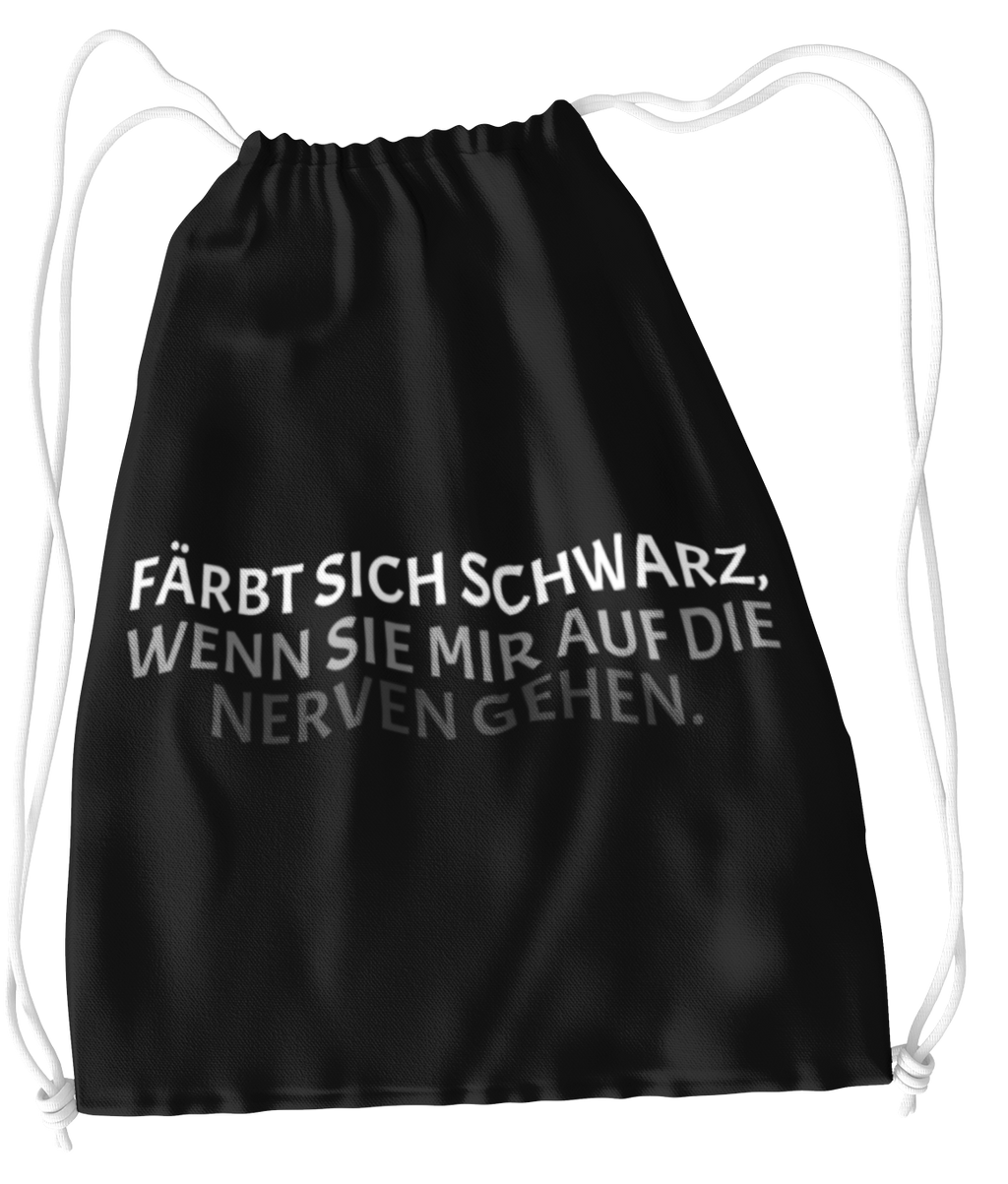 FÄRBT SICH SCHWARZ Baumwoll Gymsac